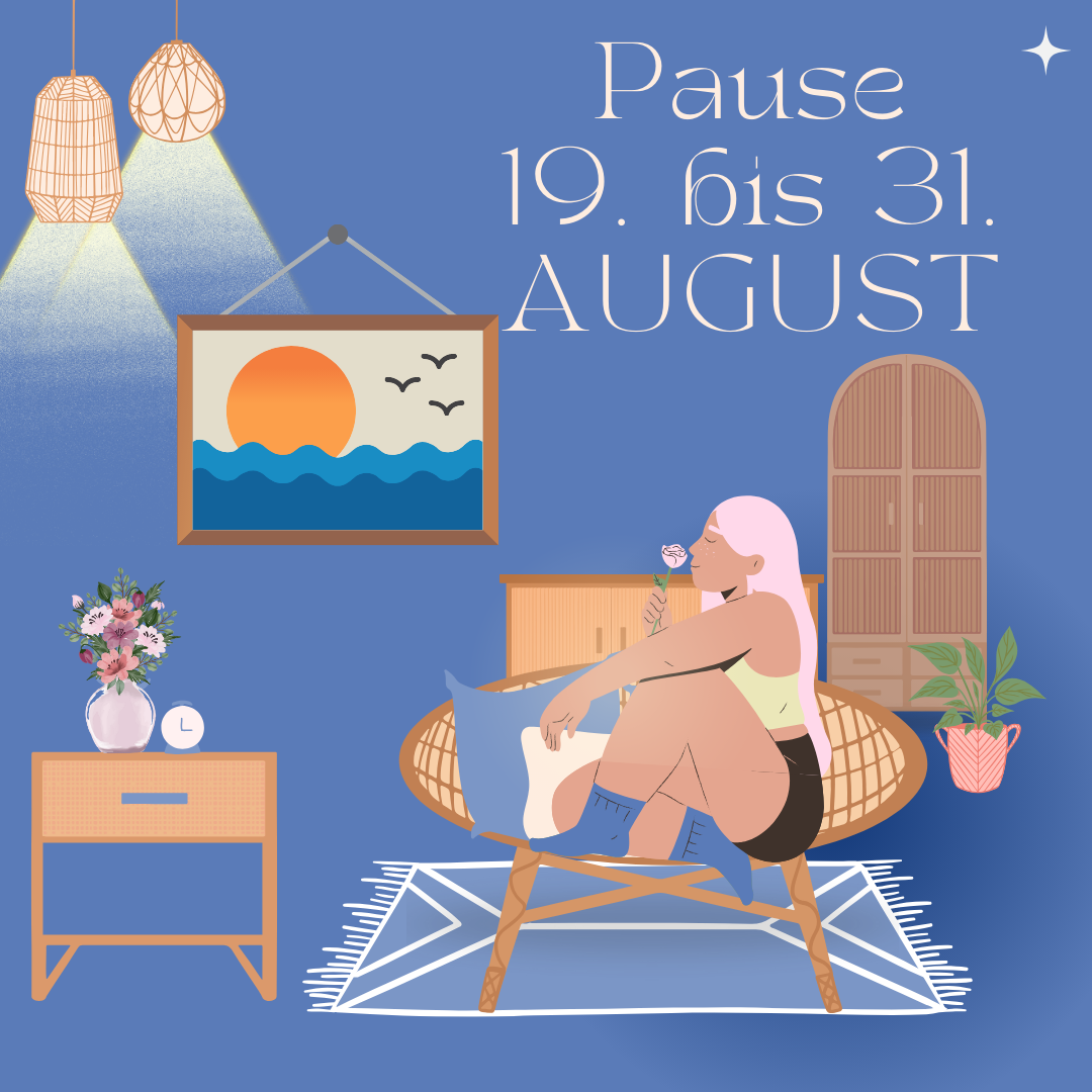 Grafik mit Text: adis e.V. macht Pause vom 19. bis 31. August