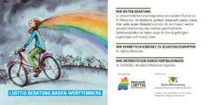 Flyer LSBTAIQ Beratung Baden-Württemberg Vorderseite