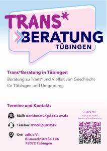 Flyer Trans*Beratung Tübingen Vorderseite